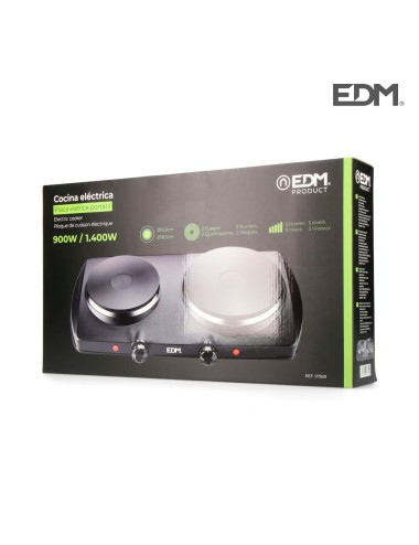 Cocina electrica 2 fuegos ce/a13 1400 w negra