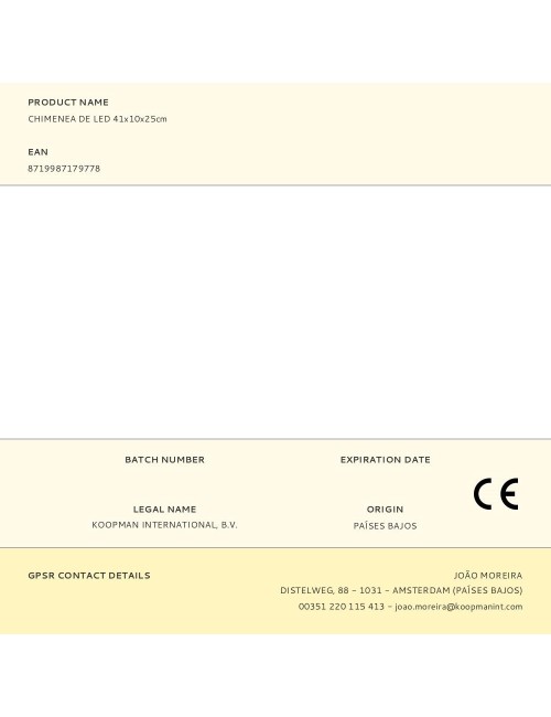 Iluminación decorativa con forma de chimenea de led 41 x 10 x 25 cm