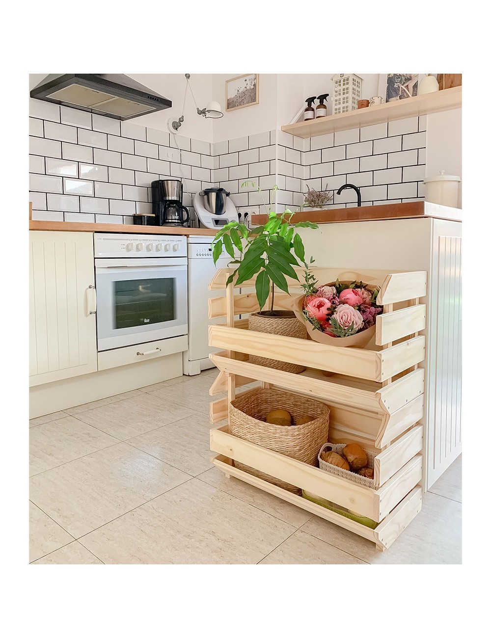 Caja apilable evolution pino sin barniz 100% pefc cert 60 x 28,5 x 35,3 cm