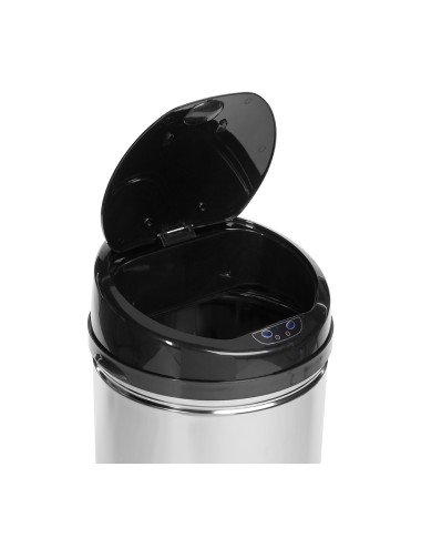 Papelera con sensor de apertura automática modelo alpha color plata/negro 42 l