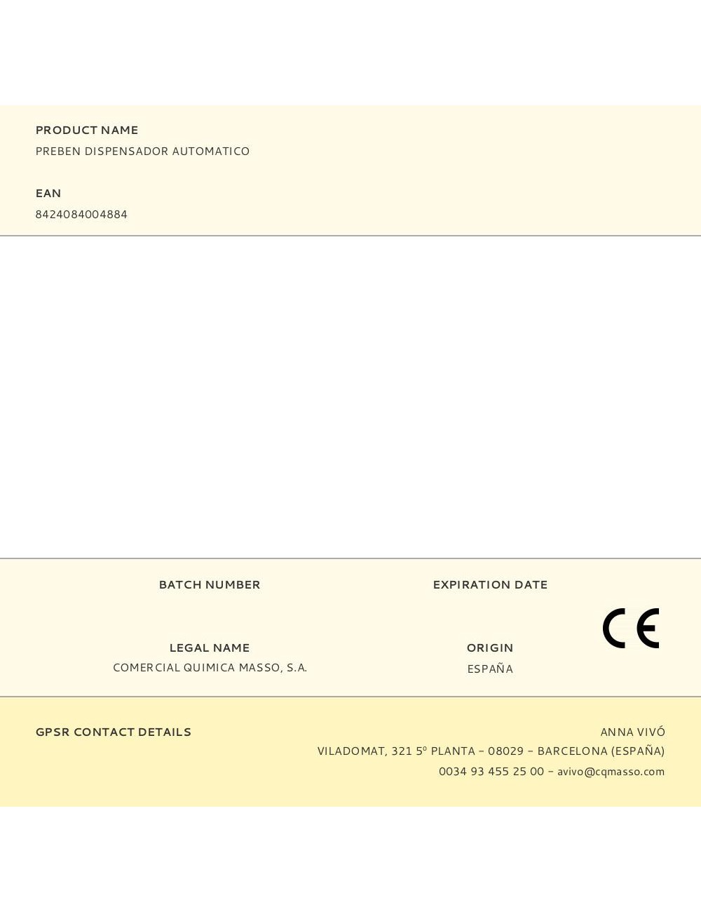 Preben dispensador automatico