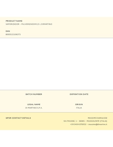 Vaporizador - pulverizador 0,5 l dimartino