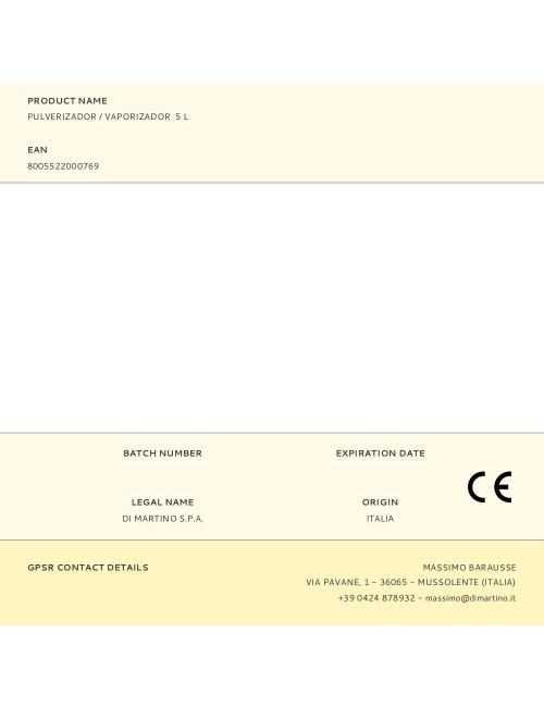 Pulverizador / vaporizador 5 l