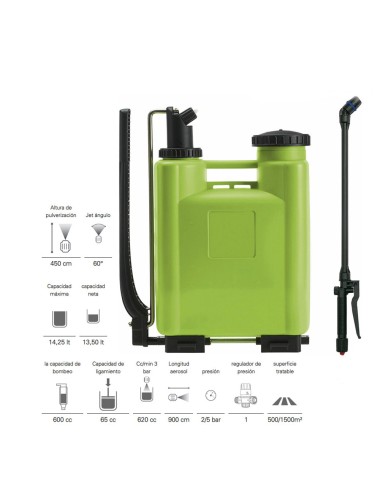 Pulverizador / vaporizador mochila 15 l
