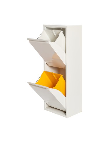 Armario metalico reciclaje 2 cajones blanco 92 x 35 x 25 cm