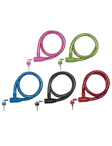 Candado de cable ø18mm 65cm colores surtidos