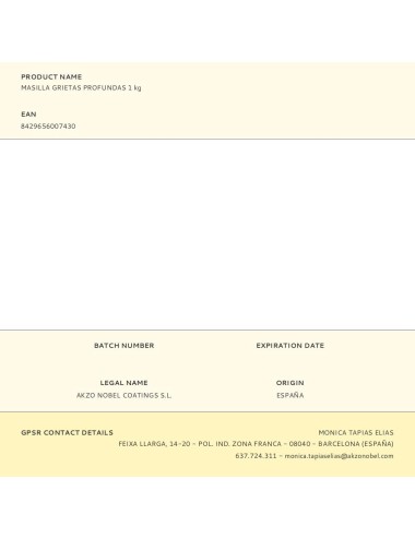 Masilla grietas profundas exterior 1 kg