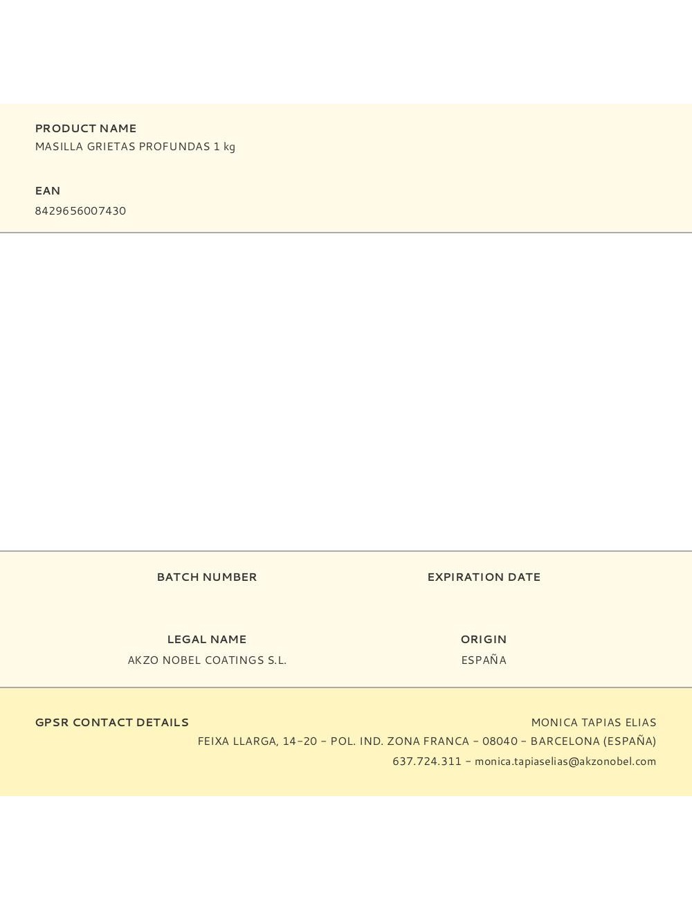 Masilla grietas profundas exterior 1 kg