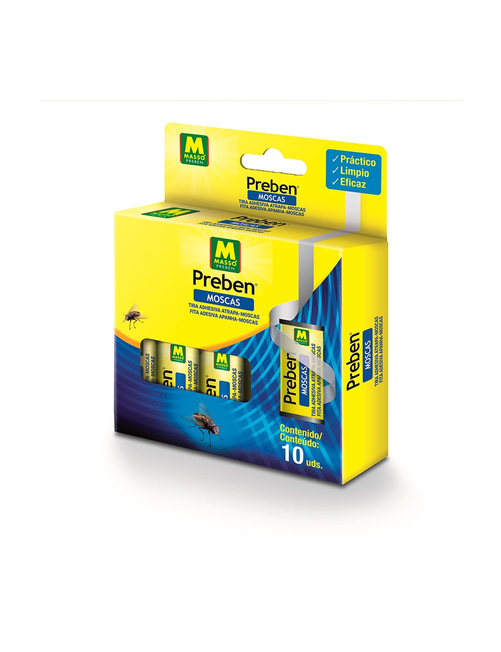 Preben tira atrapa moscas 10 unid