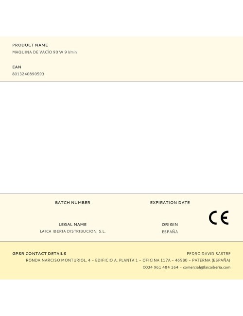 Maquina de vacío 90 w 9 l/min
