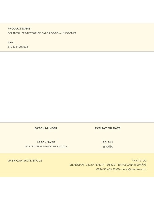 Delantal protector de calor 60x90cm fuegonet