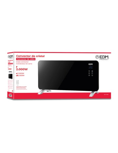 Convector con placa de cristal 2000 w