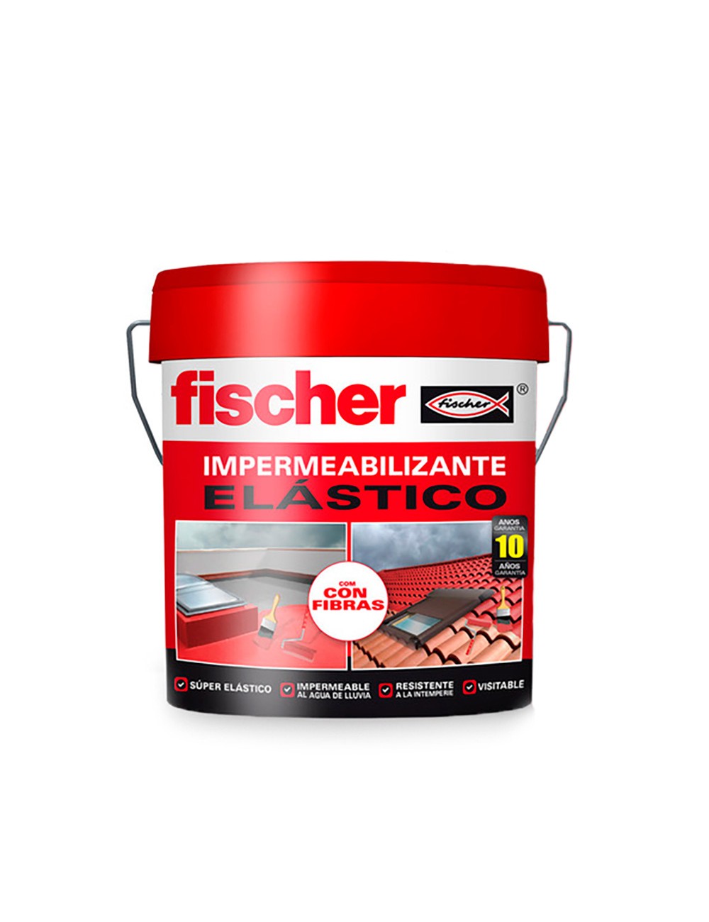 Impermeabilizante terracota con fibras 4 l