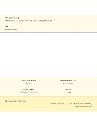 Impermeabilizante gris con fibras 4 l