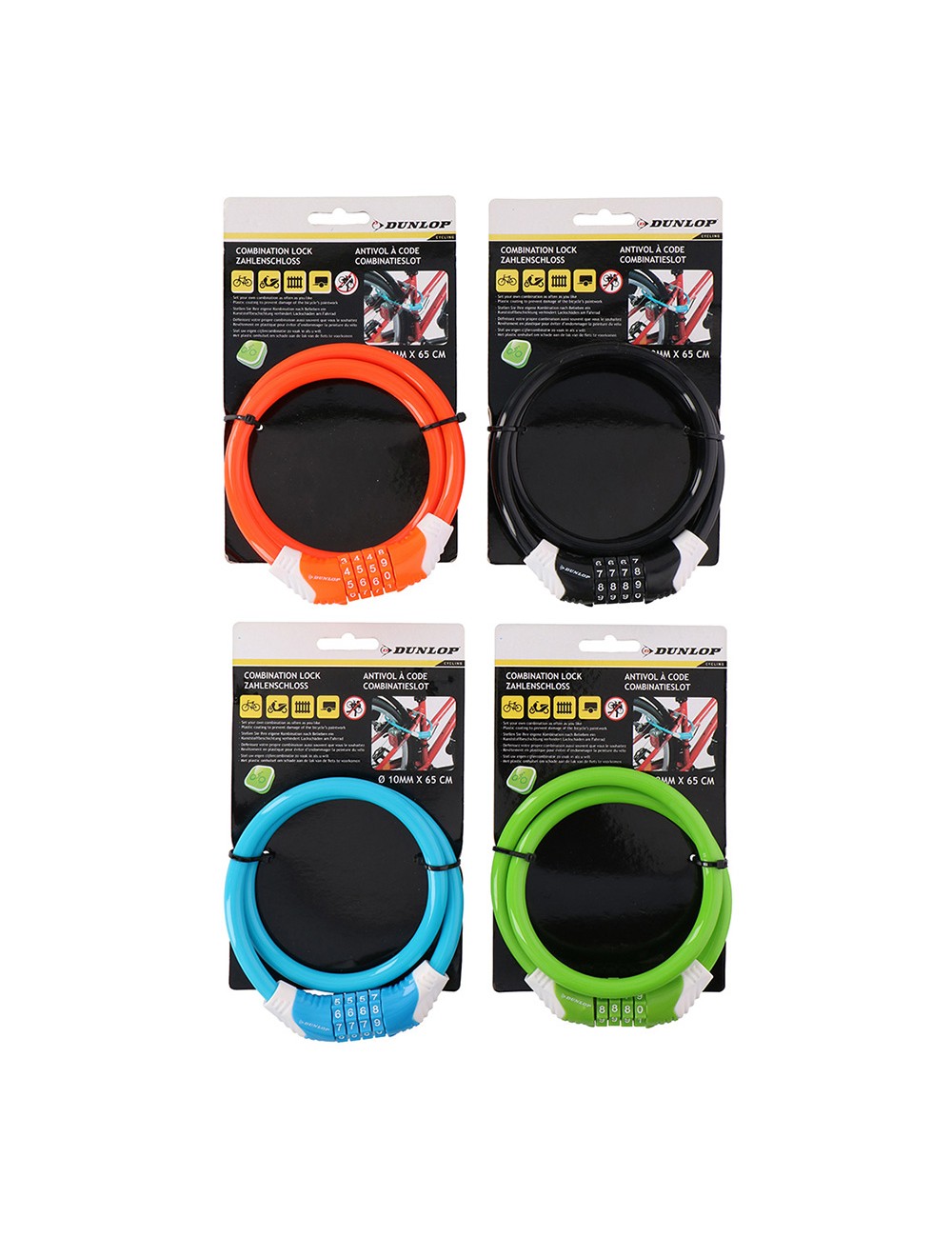 Candado con combinacion 65cm dunlop colores / modelos surtidos