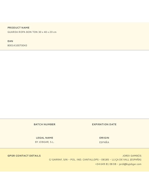 Guarda ropa bon ton 30 x 40 x 20 cm