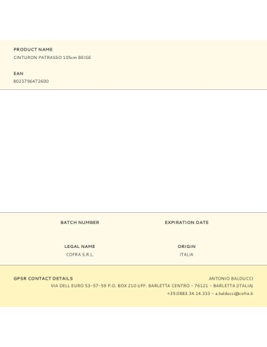 Cinturon patrasso 105cm beige