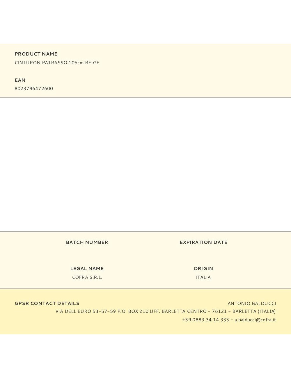 Cinturon patrasso 105cm beige