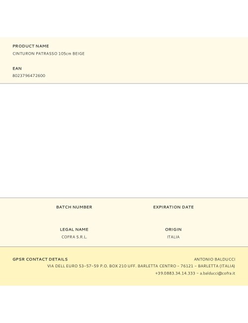 Cinturon patrasso 105cm beige