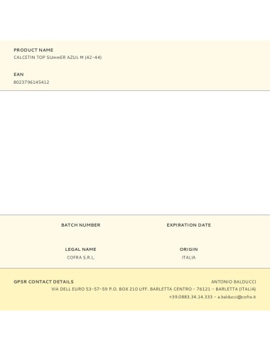 Calcetin top summer azul m (42-44)