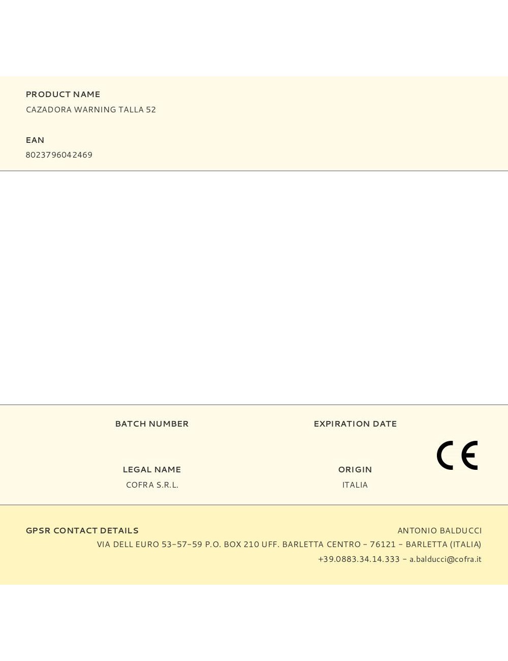 Cazadora warning talla 52