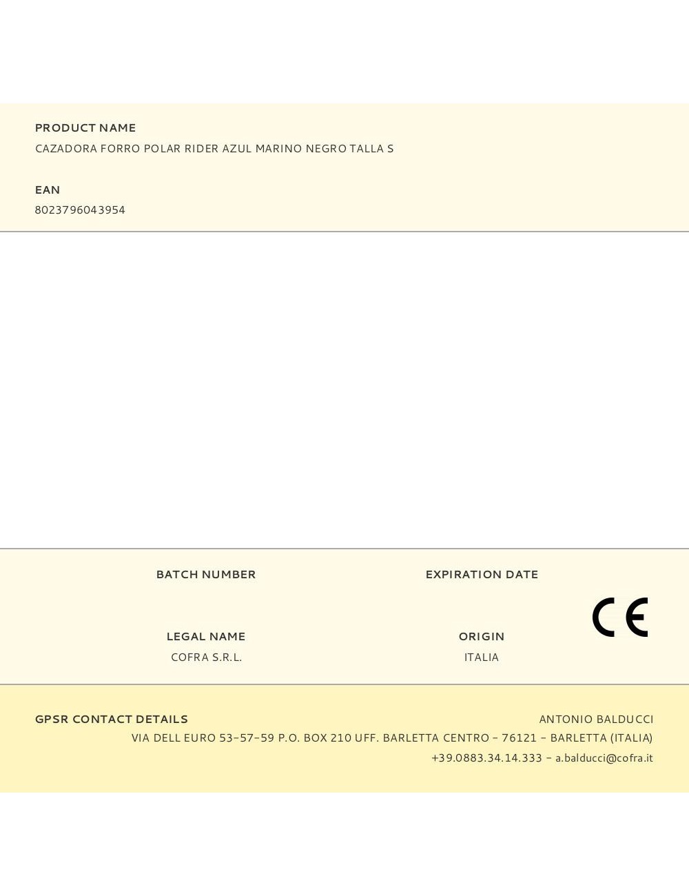 Cazadora forro polar rider azul marino negro talla s