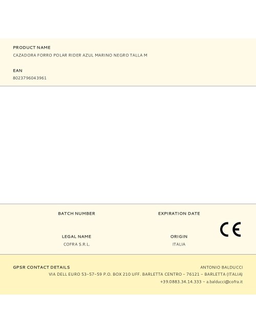 Cazadora forro polar rider azul marino negro talla m