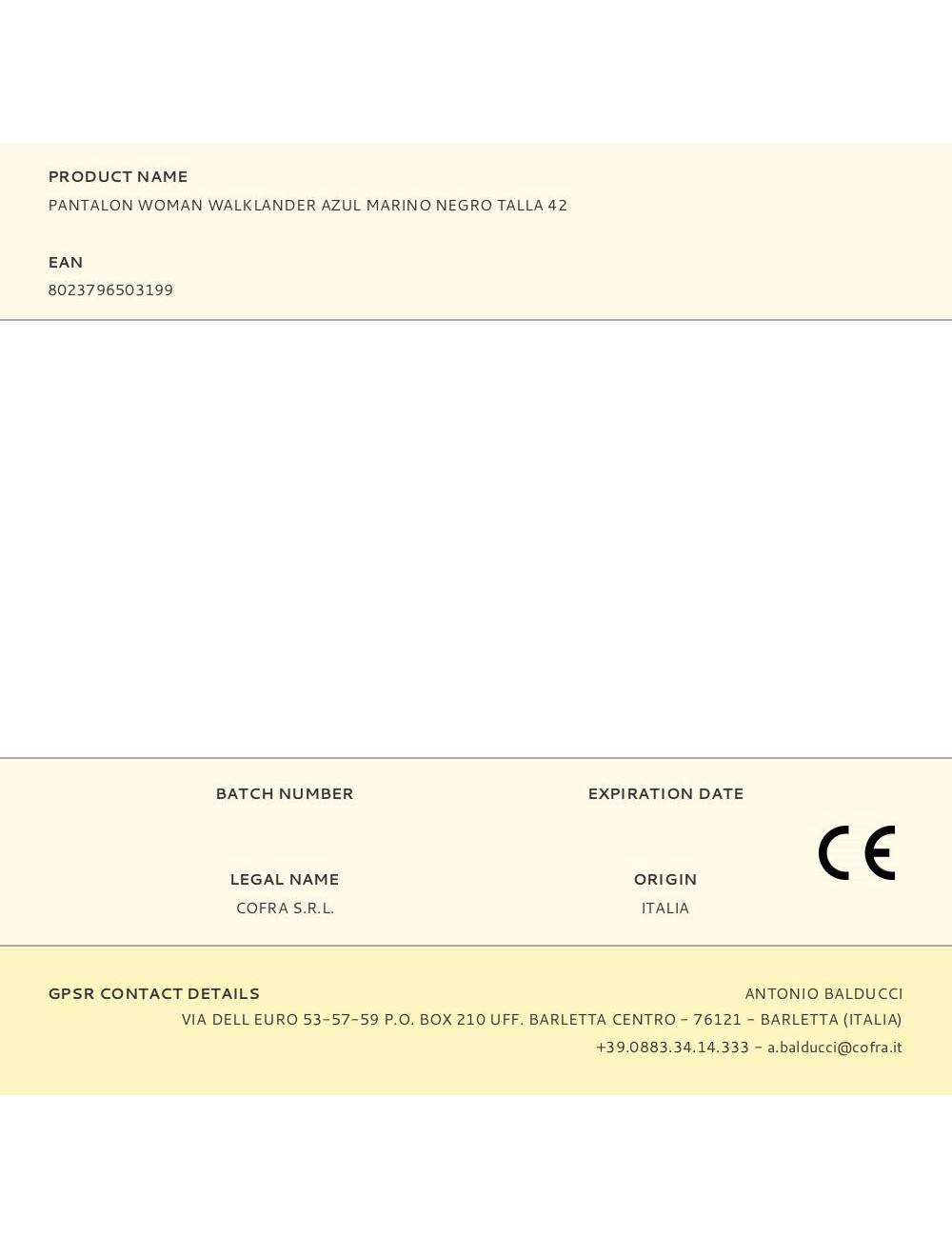 Pantalon woman walklander azul marino negro talla 42