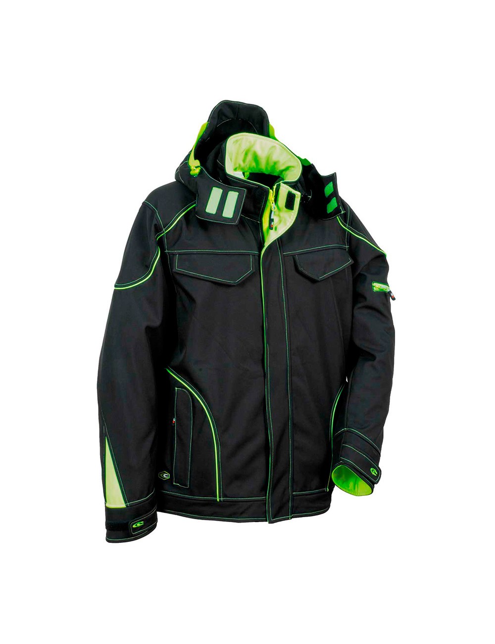 Cazadora softshell tecka negro lime talla 56