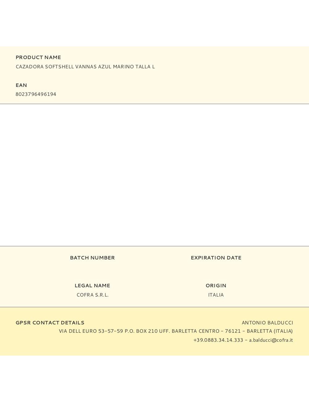 Cazadora softshell vannas azul marino talla l