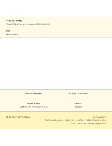 Polo negro talla-s manga corta bordado