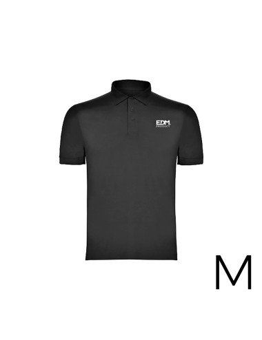 Polo negro talla-m manga corta bordado