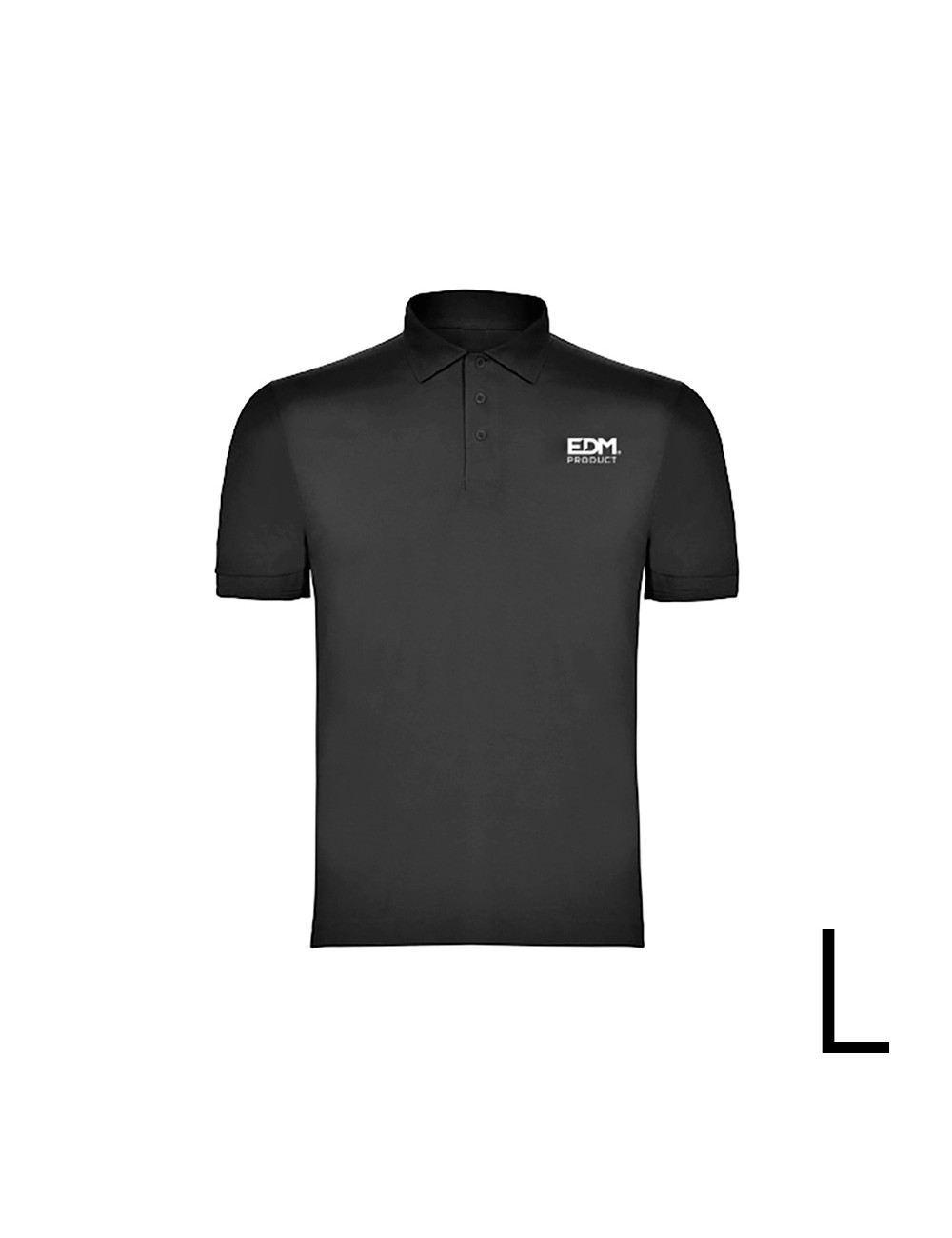 Polo negro talla-l manga corta bordado