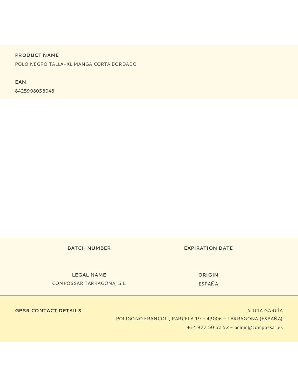 Polo negro talla-xl manga corta bordado