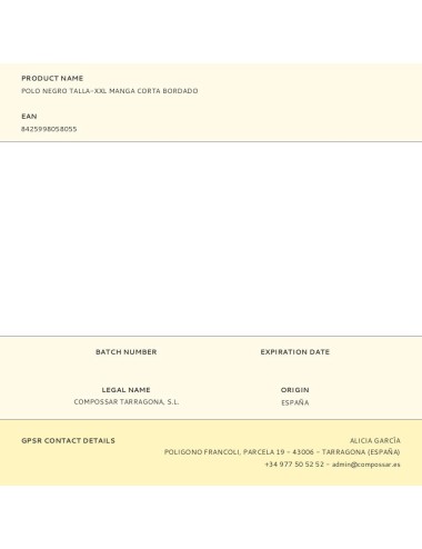 Polo negro talla-xxl manga corta bordado