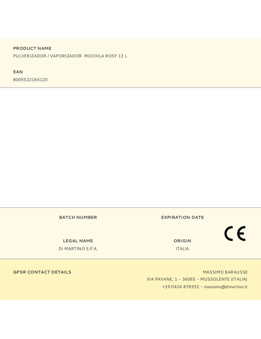 Pulverizador / vaporizador mochila rosy 13 l