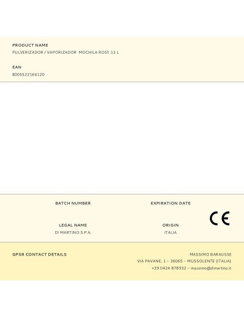 Pulverizador / vaporizador mochila rosy 13 l