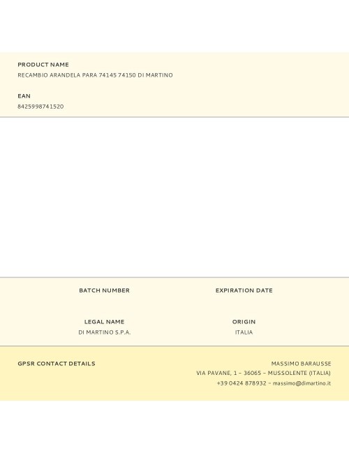 Recambio arandela para 74145 74150 di martino