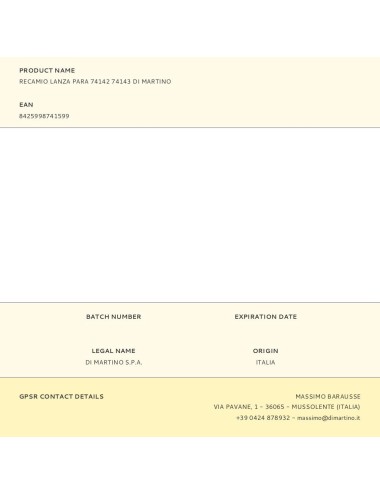 Recambio lanza para 74142 74143 di martino