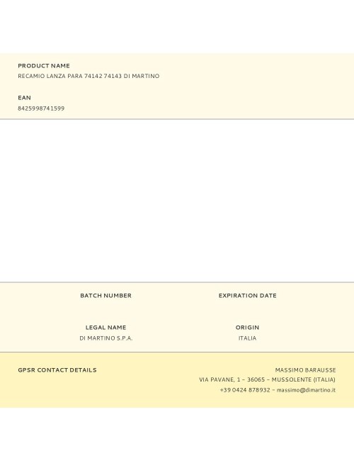 Recambio lanza para 74142 74143 di martino