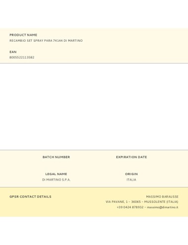 Recambio set spray para 74144 di martino
