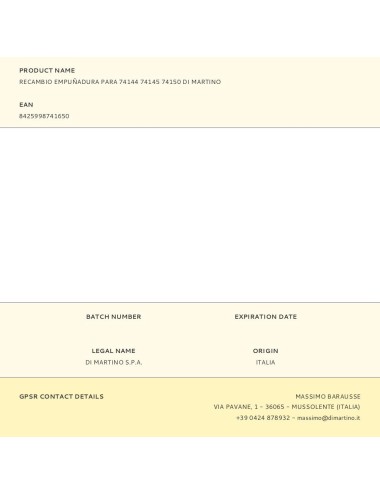 Recambio empuñadura para 74144 74145 74150 di martino