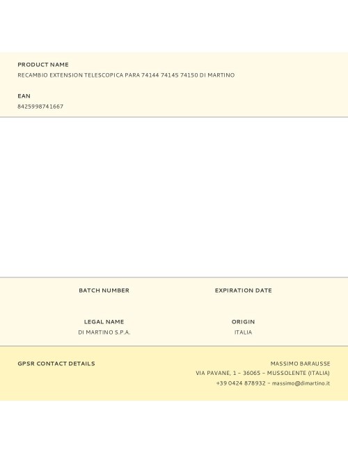 Recambio extension telescopica para 74144 74145 74150 di martino