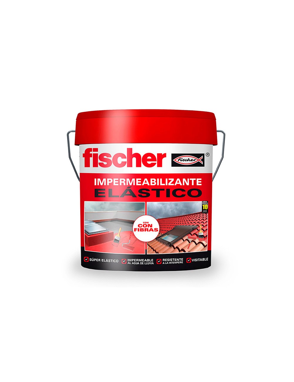 Impermeabilizante rojo con fibras 750 ml