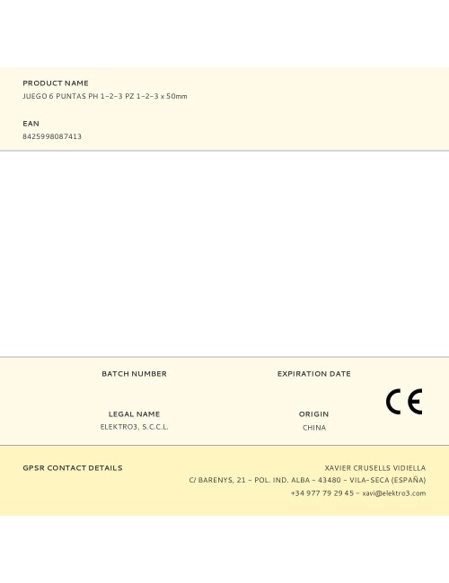 Juego 6 puntas ph 1-2-3 pz 1-2-3 x 50mm