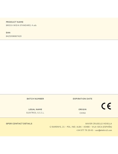 Broca widia standard, 4 uds