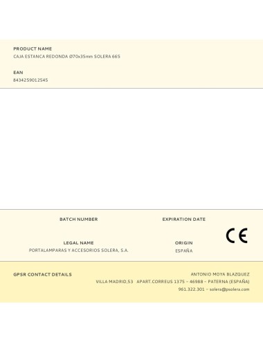 Caja estanca redonda ø70x35mm solera 665