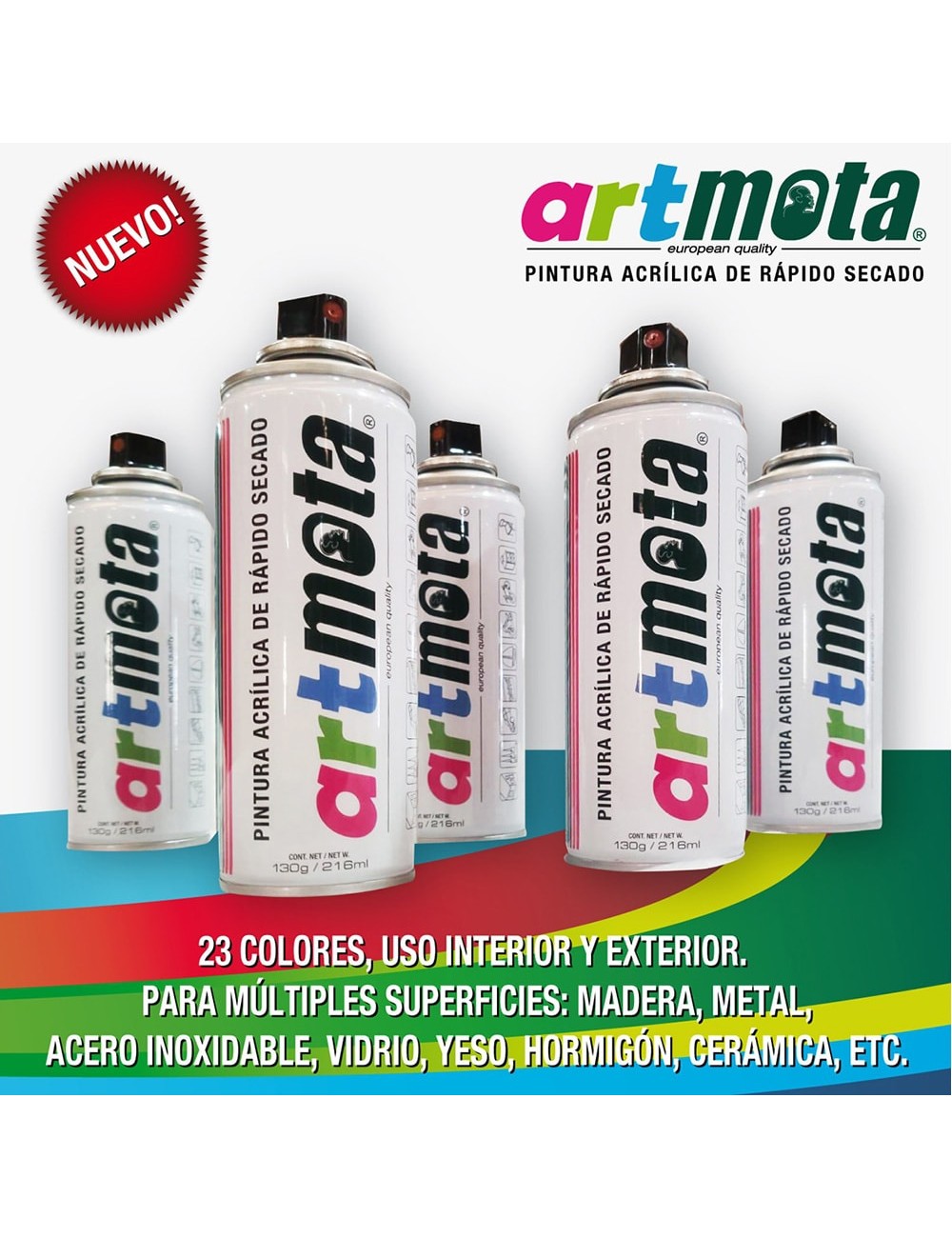 Pintura acrílica spray ral9003 blanco brillante 216 ml