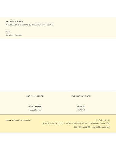 Mastil 1,5m x ø35mm x 1,5mm zinc+rpr televes