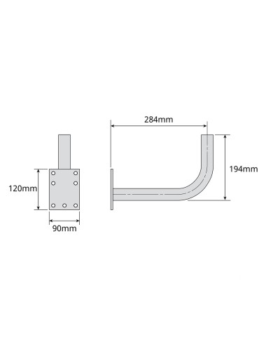 Soporte "l" 284x194mm ø35mm zinc+rpr televes